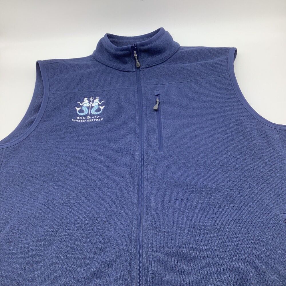 Vineyard Vines Mens Full Zip Fleece Lined Knit Vest Blue Size XL